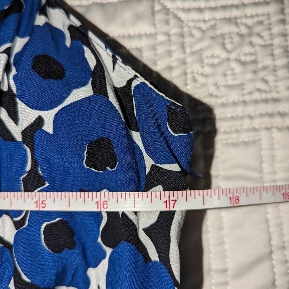 UNIQLO X CASSIE BYRNES Blue & White Florals Contemporary Mini Dress Size Large - Picture 9 of 13